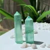 Dekoracyjne figurki 1PC Naturalny kryształowy punkt leczenia kamień zielony fluoryt kwarc sześciokątny pryzmatach obelisk różdżka 40-70 mm wystrój domu