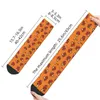 Men's Socks Funny Printed Happy Mushroom Pattern On Orange For Women Men Stretch Summer Autumn Winter Crew