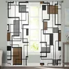 Gordijn Geometrische Blokken Moderne Kunst Bruin Voile Sheer Gordijnen Woonkamer Raam Tule Keuken Slaapkamer Gordijnen Home Decor 230615