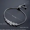 Link Armbanden JUNZI Fashion Leaf Zirconia Verstelbaar Voor Vrouwen Prachtige Elegante CZ Crystal Bruids Bruiloft Sieraden Verjaardagscadeaus