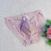 Cuecas masculinas sexy de malha translúcidas bolsa cintura baixa lingerie roupa íntima