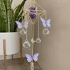 Porte-clés Fait Main Papillon Fairycore Suncatcher Fée Lune Enfant Rose Quartzamythest Cristal Guérison Fenêtre Décor Enek223420902223S