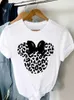 T-shirt da uomo Abbigliamento Lady Bow Ear Trend Stile adorabile Abbigliamento T-shirt grafica a maniche corte Top stampato Moda donna T-shirt casual femminili