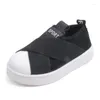 Chaussures de sport enfants baskets unisexe respirant enfants sport pour bébé filles antidérapant garçons avec taille légère 21-30 enfant sans lacet