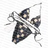 Brieven bedrukte badmode dames designer bikini's set sexy halter badpak zomer strandkleding dames badpak