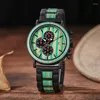 Wristwatches Luxury Wood Stainless Steel Men Watch Stylish Wooden Timepieces Chronograph Quartz Watches Relogio Masculino Gift Man WW007