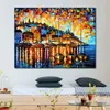 Beautiful Landscapes Canvas Art Harbor of Corsica Handmade Oil Painting for Bedroom Wall