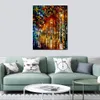 Contemporary Abstract Canvas Art Lady in White Ii Cityscape Oil Painting Handmade Modern Pub Bar Decor