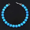 Fantastisk mode smycken tillverkare grossist 8 mm rund blå / vit eld opal tennisarmband för gåva