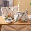 Sacs de rangement imprimé français motif Kawaii refroidisseur Portable déjeuner sac en tissu isolé toile Bento fourre-tout école thermique pique-nique pochette alimentaire