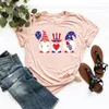 Camicie da donna 4 luglio Shirt bandiera marittima le labbra di indipendenza da giorno patriottico tshirt grazioso libertà tops kawai vestiti