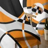 Rideau Géométrique Abstrait Rond Artistique Orange Voile Sheer Rideaux Salon Fenêtre Tulle Cuisine Chambre Rideaux Décor À La Maison 230615