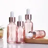 Voici un nouveau titre de produit pour votre article : Bouteille de parfum d'huile en verre rose cerise avec bouchon en or rose 10-50 ml - Pipette compte-gouttes de précision Bije