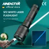 Handgereedschap HNDGTYR Witte laser LEP-zaklamp Sterk licht Type C Oplaadbare ultrakrachtige zaklamp Ingebouwde 21700 batterij Campinglamp 230614