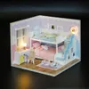 Architektura/DIY House Dollhouse Miniaturowe samozapitane lalki domowe Zestaw Play Play Xmas 230614