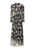 Damska sukienka pasa startowa o szyja długie rękawy cekinowe motyle ręcznie robione modne mody maxi projektanta imprezy suknia balowa