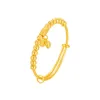 Pulseira feminina ajustável ouro amarelo 18k com joias clássicas para festa de casamento