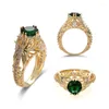 Bröllopsringar guldfärg smycken ring prydnad bizuteria för kvinnor syntetiska pärla