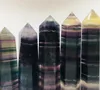 2021 Natural Colorful Fluorite Crystal Quartz Tower Quartz Point Fluorite Crystal Obelisk Wand Healing Crystal 15 sizes