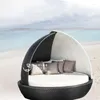 Camp Furniture Outdoor Reclining Bed Rattan Garden Leisure Sofa Waterproof Sunscreen Swimming Pool Seaside Villa