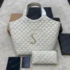 Designer women Icare sheepskin Large metal bag Rhombic lattice travel tote handbag purse shoulderbag shopping bag Top end quality 698652
