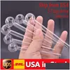 Rökpipor lager i USA Handcraft Pyrex Glass Oil Burner Pipe Mini Hand 4inch For Dab Rig Bong 100st/Lot Drop Delivery Home Gard DH4GN