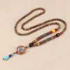 Collane con ciondolo Collana in legno di sandalo etnico tibetano fatto a mano Vintage Nepal Beads Jewelry Fashion Buddha