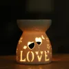 96 stks Tafel PARFUM Wierookbrander Lamp Groothandel Leuke Geurende Brander Hart Keramische Kaars Olie Wax Melt Warmer Lantaarn porselein etherische olie brander