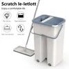 Dweilen Vloer Mop Set Automatische Spin Mop Vervangbare Mop Doek Hand-free Was Mop Flat Squeeze Magic Huishoudelijke Keuken Schoonmaken Gereedschap 230614