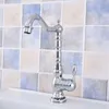 Mutfak muslukları cilalı krom banyo musluk havzası lavabo mikseri musluk vanity tek delik / tutamak 360 döner LSF673