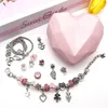 Strand ZG 55 PCS Pink Love Box Diy Armband Set Handgjorda modearmband för barn smycken gåvor