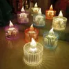 New 6Pcs LED Tealight Candles Transparent Flameless Artificial Candle Light Battery Powered Night Light For Christmas New Year Decor