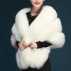 Szaliki zimowe kobiety faux futra długie szal ukradła owij wzruszenie ramion szalik ślub ślubny eleganckie paszmina ciepłe żeńskie płaszcz płaszcza 28212J