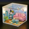Architektura/DIY House Dollhouse Miniaturowe samozapitane lalki domowe Zestaw Play Play Xmas 230614