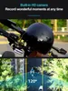 Casques de vélo Casque intelligent d'appel Bluetooth avec enregistreur de conduite intégré Caméra Visière détachable Clignotant Feu arrière pour Urban 230614