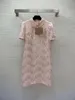 23SS Yaz Elbiseleri Kadın Elbise Kadın Tasarımcı Giysileri Ağır Endüstri Suklu Püskül Kumaş Boncuklu Boyun A-Line Kabarcık Kısa Kol Elbise Kadın Giysileri