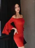 Vestidos Casuais Moda Coreano Mulheres Elegantes Vestido de Noite Sexy Off Shoulder Slim Mini Party Club Prom Birthday Lady Femme Mujer Vestidos