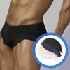 Underbyxor 4 PCS Herrskoppförstorande pad Black Briefs badkläder BULGE ENFANCER MENS VIT Svamp Kuddar