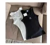 Womes Designer Tank Crop Top Designer Top Camis Anagram broderad bomullsblandning Tank Topp Shorts T Shirts Yoga Suit Sticked Fitness Sports Ladies Tees Tops 524