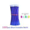 Gel Pens 1000 Pcs/set 0.5mm Erasable Refill Rod for Washable Handle Blue/Black/Red Gel Pen School Office Writing Supplies Kids Stationery 230615