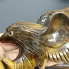 Figuritas decorativas, 1 pieza, ojo de tigre Natural tallado en cristal, estatua de águila, figurita curativa, Reiki, Animal, decoración artesanal, regalos