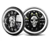 New 1 / 2pcs 7Inch HeadLight LED Running Lamp Skull Angel Eyes Colorful Halo DRL For Jeep Wrangler Lada 4x4 Niva Off Road Motorcycle