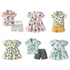 Roupas combinando para família Baywell Irmão Irmã Roupas combinando Verão Criança Crianças Meninos Cavalheiro Conjunto de Shorts Meninas Vestido Estampado Floral Roupas 230614