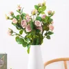 Decorative Flowers Home Decor Nordic Artificial Rose Simulation Christmas Wedding Decoration Room Indoor Tabletop Ornaments Creative Gift