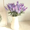 Gedroogde bloemen Frankrijk Fancy Romantic Provence Lavendel Artificial Purple White Nieuwheid Design Silk Bloem voor trouwhuisdecoratie