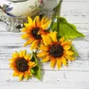 Dried Flowers 50cm long fall silk artificial DIY flowers branch for home wedding autumn decoration fake plastic sunflower