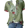 Damesblouses Overhemden Elegant damesoverhemd bedrukt groot formaat casual overhemd mode V-hals overhemdblouse met korte mouwen 230615