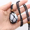 Pendant Necklaces Natural Stone Net Bag Necklace Irregural Tiger Eye Amazonites For Women Jewerly Party Gift