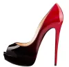 Women Sandals for High Heels Shoes 14cm Red Thick Soled Nude Black Patent Leather Sexy Peep Toe Summer Ladies Dress Shoes with Dust Bag Size 35-45