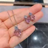 Collier boucles d'oreilles ensemble Simulation émeraude cristal amour coeur breloque goujon bijoux pour femmes fête de mariage anniversaire cadeau